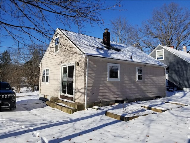 view of snow covered property