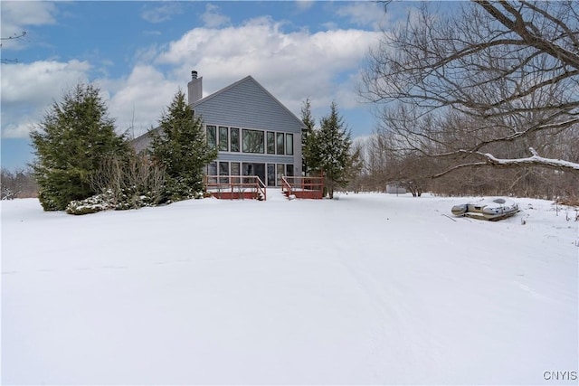 exterior space featuring a deck