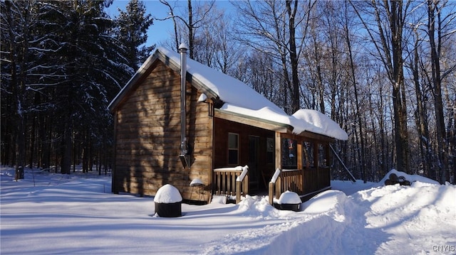 view of snowy exterior