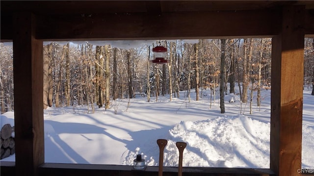 view of snowy yard