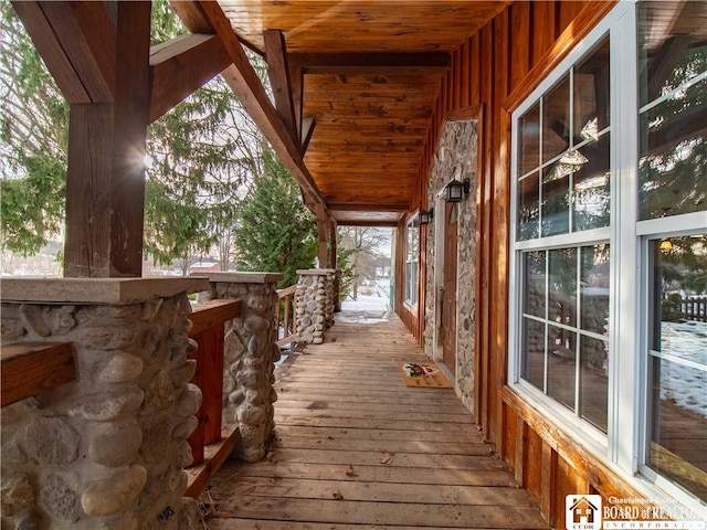 wooden deck with a porch