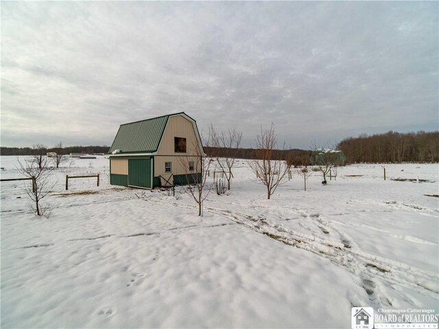 view of snow covered structure