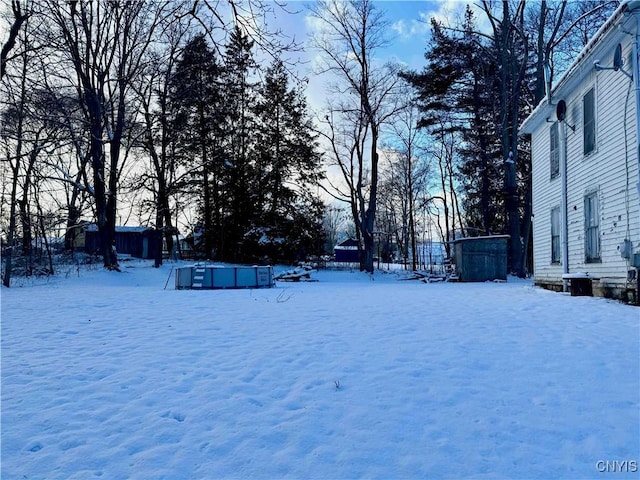 view of snowy yard