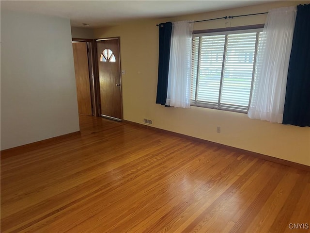 interior space with light hardwood / wood-style flooring