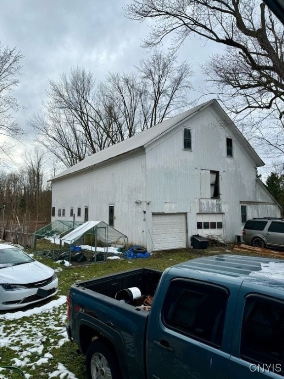 view of snow covered exterior