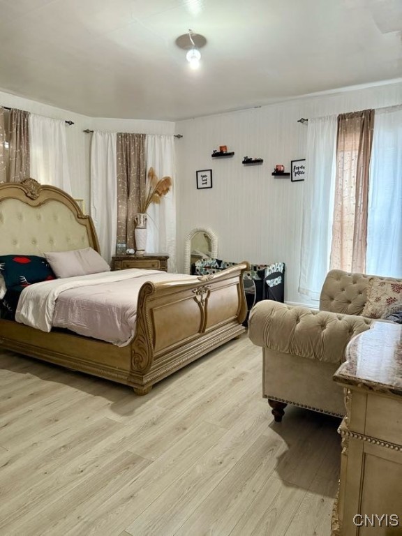 bedroom featuring light hardwood / wood-style floors