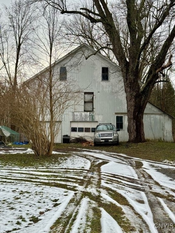 view of snowy exterior