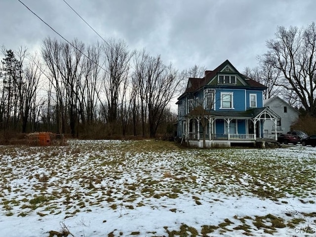 exterior space with covered porch