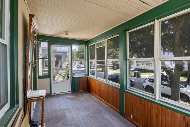 view of unfurnished sunroom