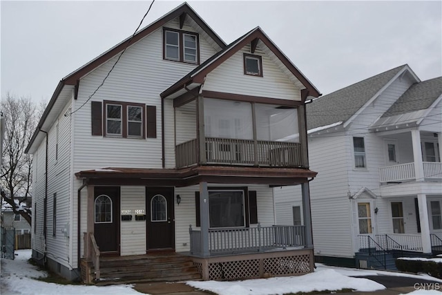 front facade featuring covered porch