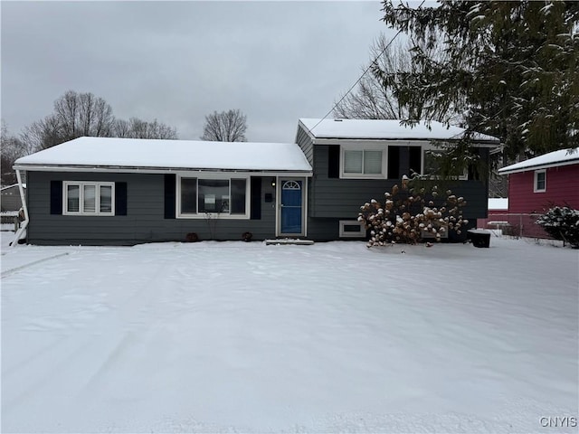 view of split level home