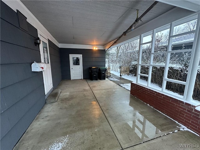 view of unfurnished sunroom