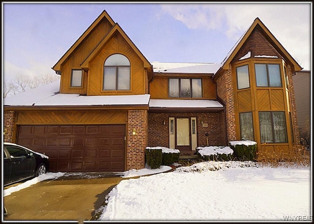 view of front of house with a garage