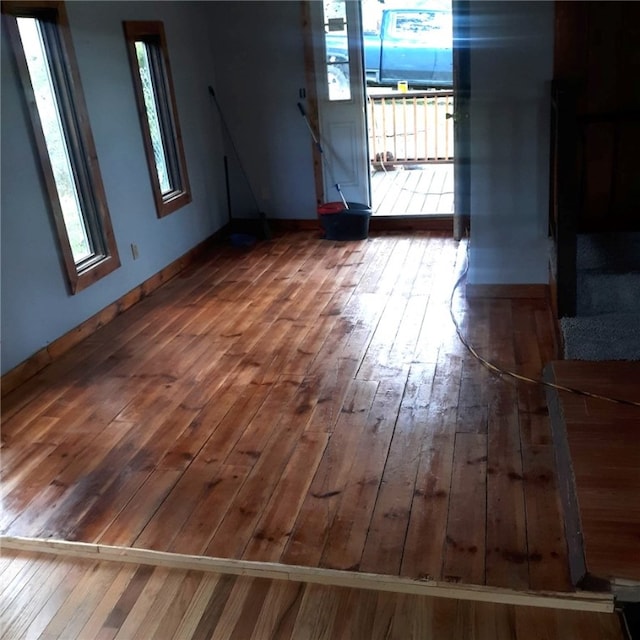 interior space with hardwood / wood-style flooring