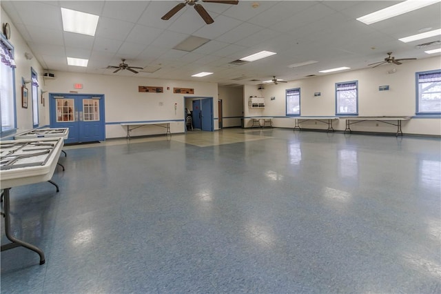 248 W Ave, Clarkson, NY 14420 - miscellaneous room featuring ceiling fan and a drop ceiling