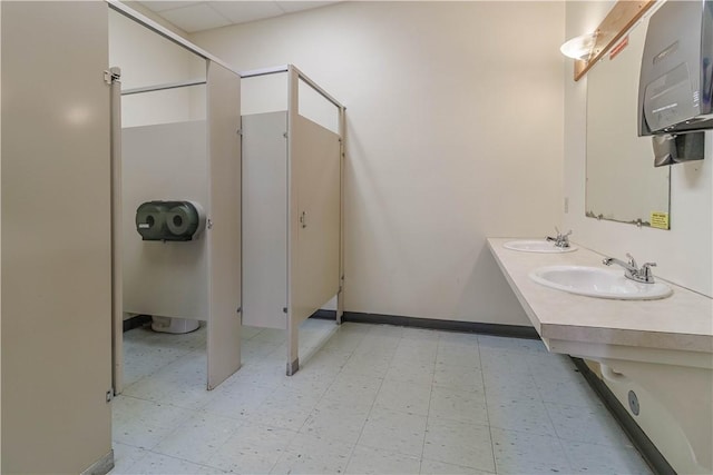 248 W Ave, Clarkson, NY 14420 - bathroom with tile patterned floors and double vanity