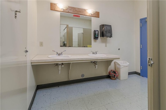 248 W Ave, Clarkson, NY 14420 - full bath featuring double vanity and tile patterned floors