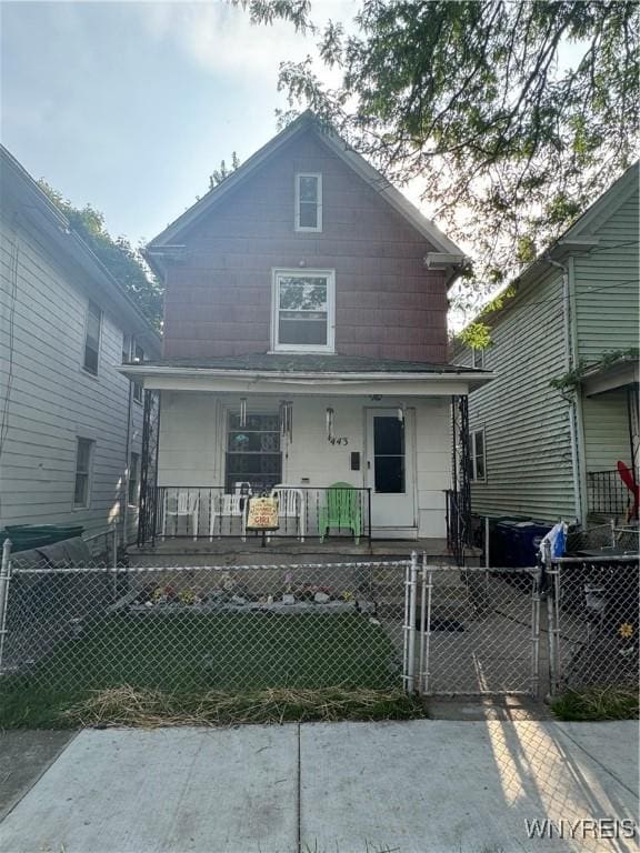 view of front of property with a porch