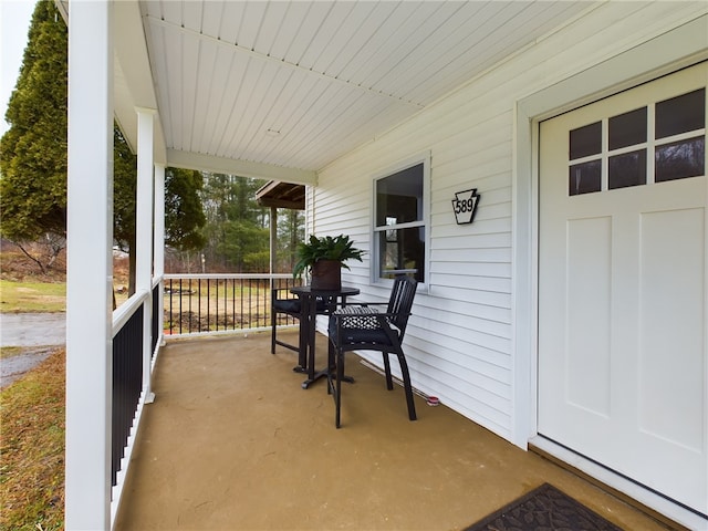 view of patio with a porch