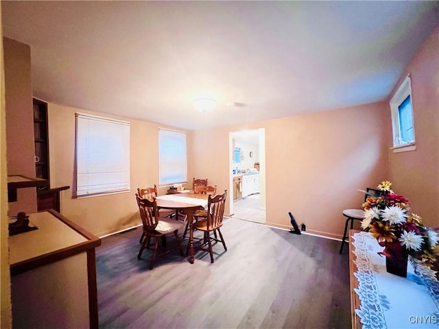 dining room featuring dark wood-type flooring