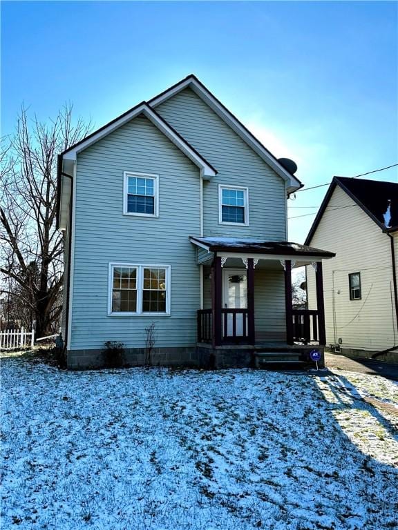 view of front of property with a porch