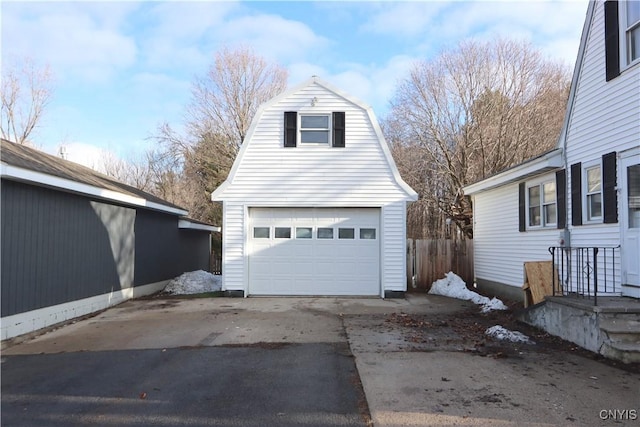 view of garage