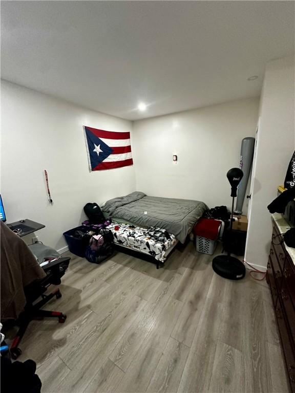 bedroom featuring light hardwood / wood-style flooring