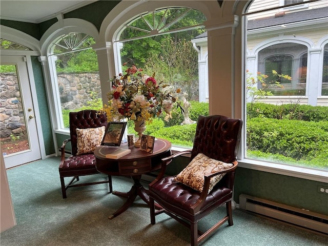 1470 State Route 19, Middlebury, NY 14591 - sunroom / solarium featuring a baseboard radiator and plenty of natural light