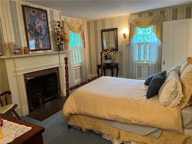 1470 State Route 19, Middlebury, NY 14591 - bedroom with carpet flooring and a fireplace with flush hearth