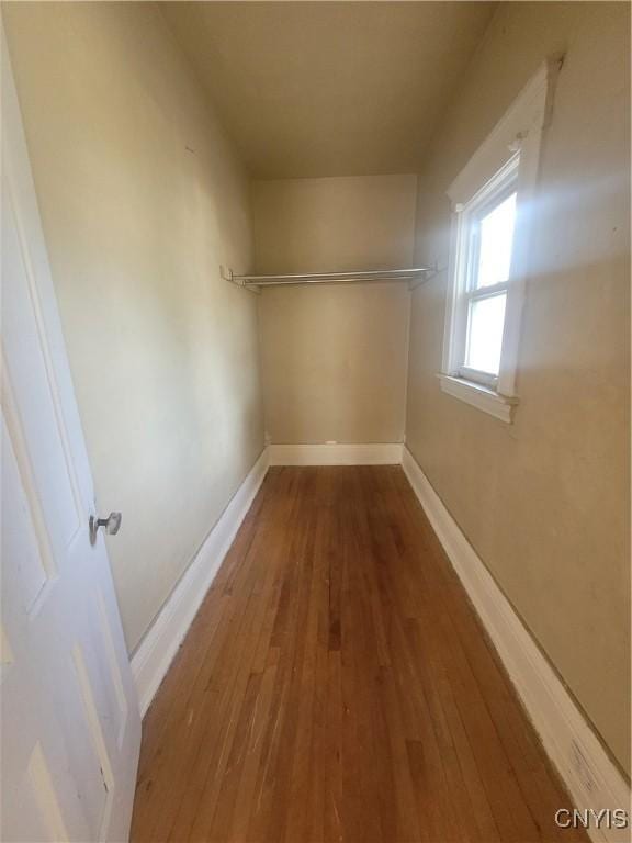 spacious closet with wood-type flooring