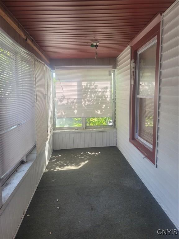 view of unfurnished sunroom