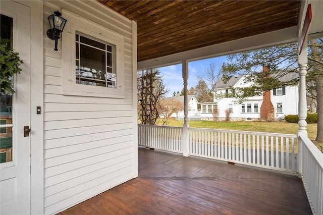 wooden deck with a porch