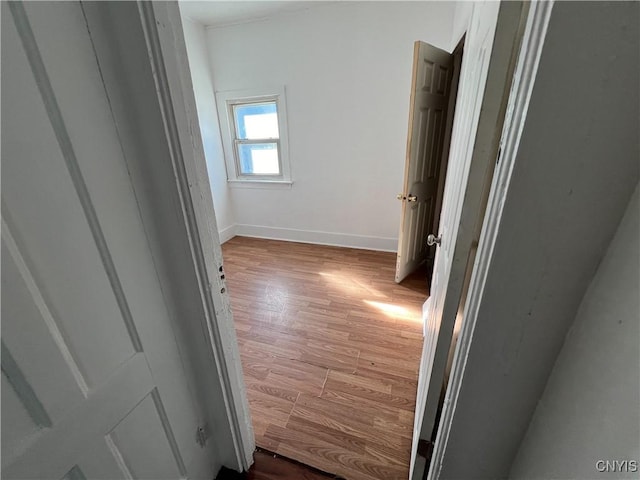 hall featuring light wood-type flooring