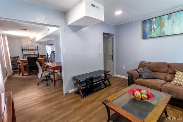 living room featuring wood-type flooring