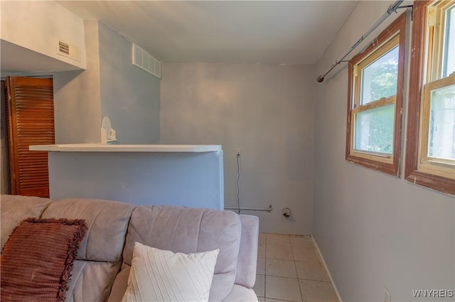 view of tiled living room