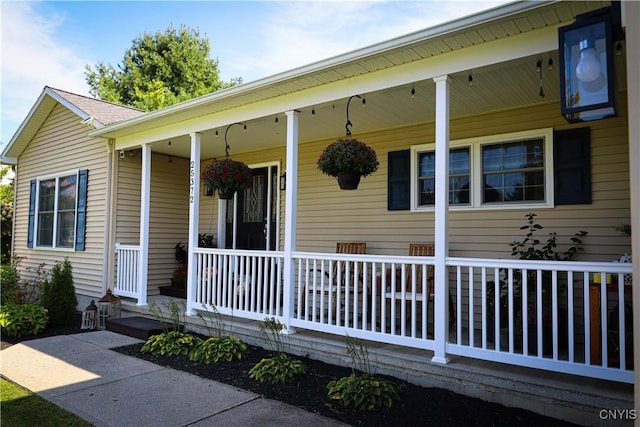 exterior space featuring covered porch