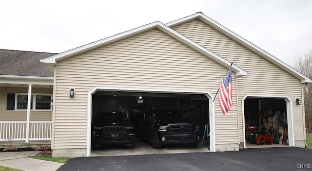 view of garage