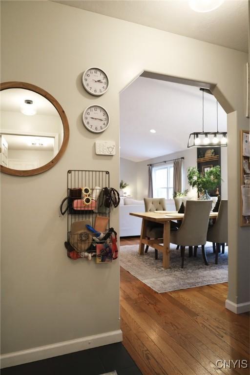 dining room featuring dark wood-type flooring