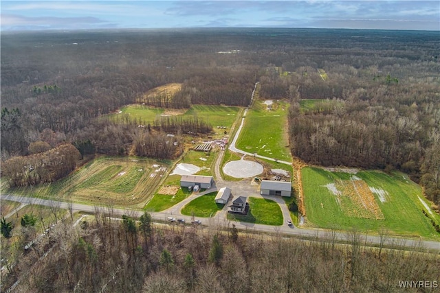 bird's eye view featuring a rural view