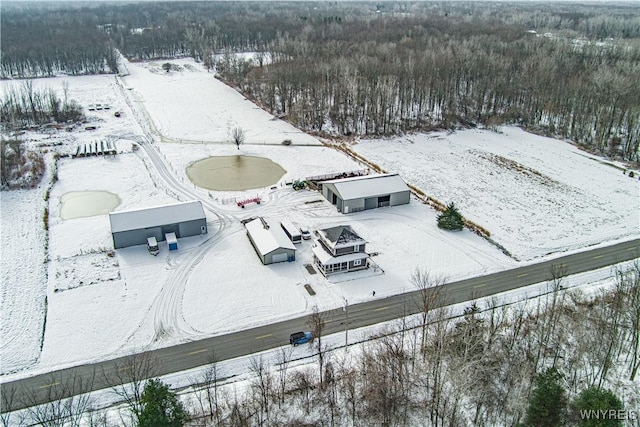 view of snowy aerial view