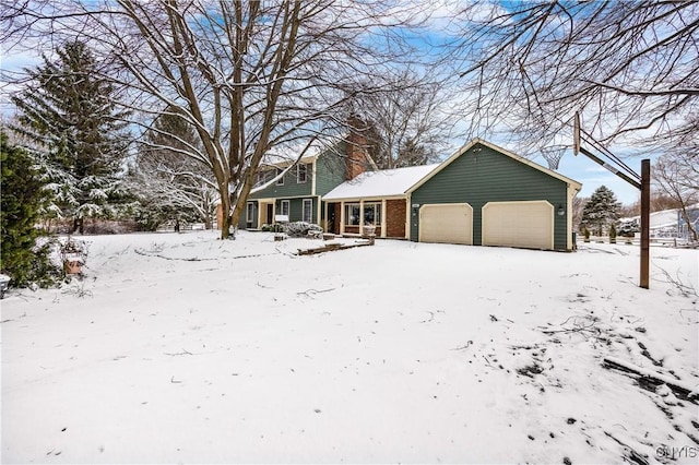 view of front of house with a garage