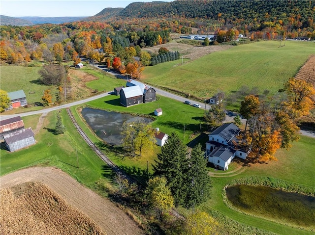 bird's eye view with a rural view