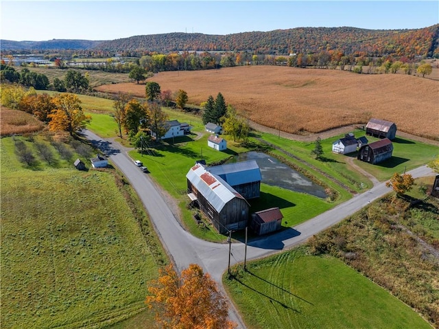 aerial view featuring a rural view