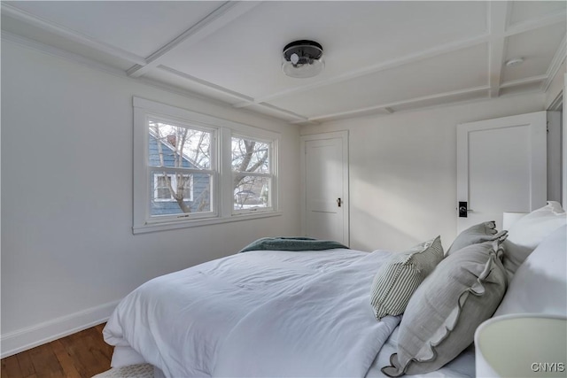 bedroom with hardwood / wood-style floors