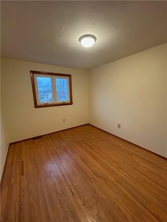 spare room featuring light wood-type flooring