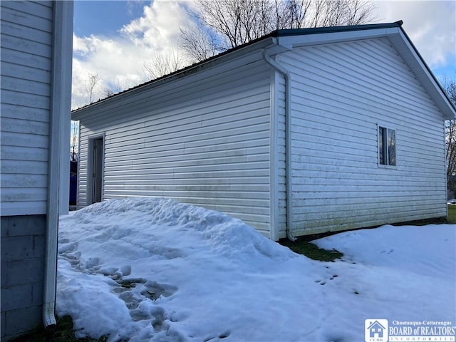 view of snowy exterior