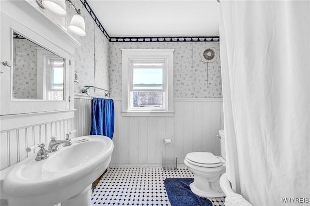 bathroom featuring toilet and sink