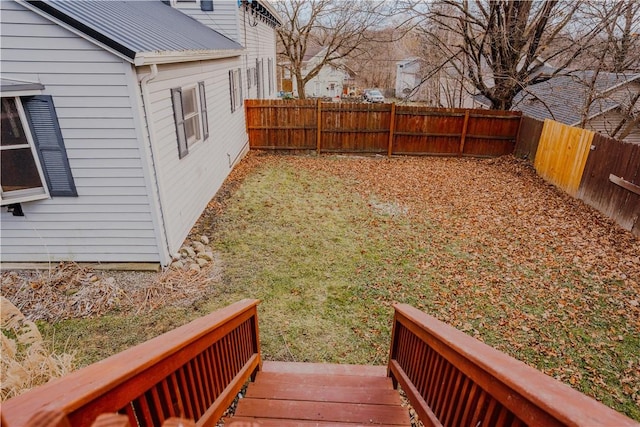 view of yard featuring a deck