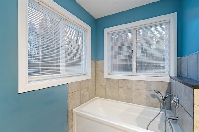 bathroom with a washtub