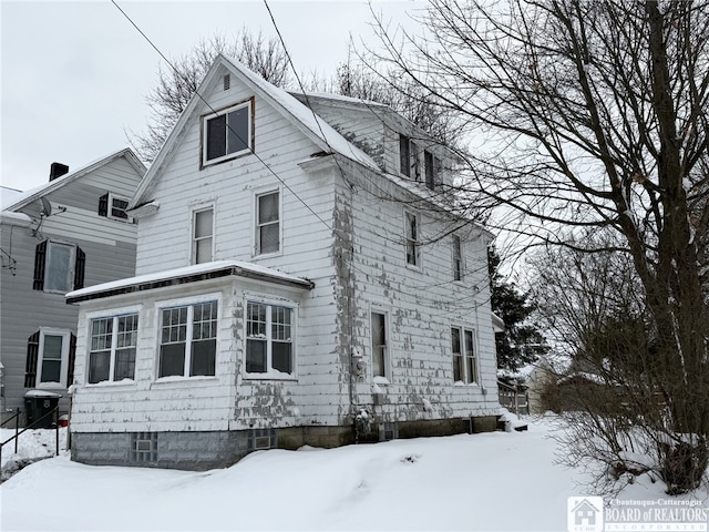 view of snowy exterior